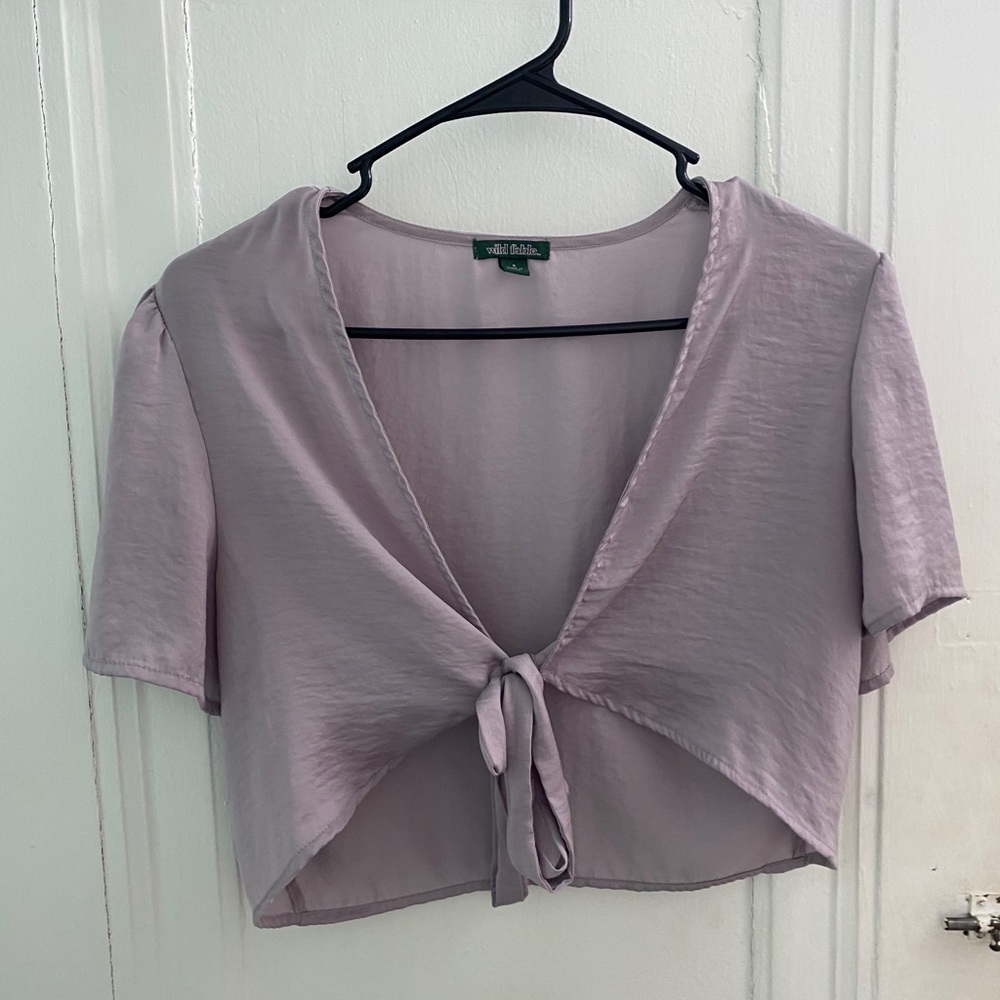 Silk Front Tie Shirt